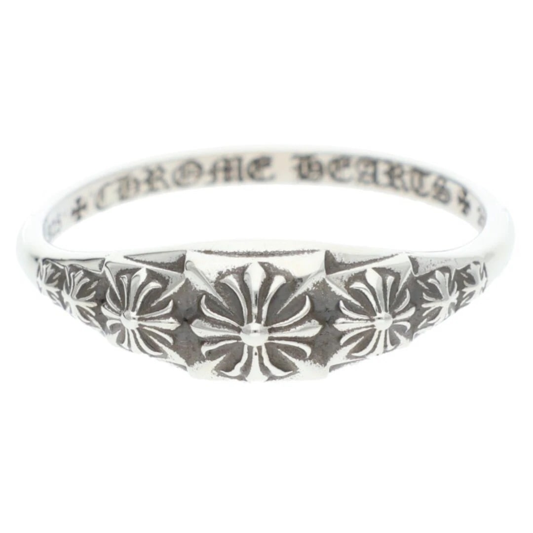 CHROME HEARTS TINY PYRAMID SILVER RING: Chrome Hearts TINY PYRAMID Silver Ring Brand: Chrome Hearts Type/Style: Ring Material: 925 Silver Color: silver Size: US Size 14 Accessories: None Accessories Notice: When purchasing pre-owned goods,
