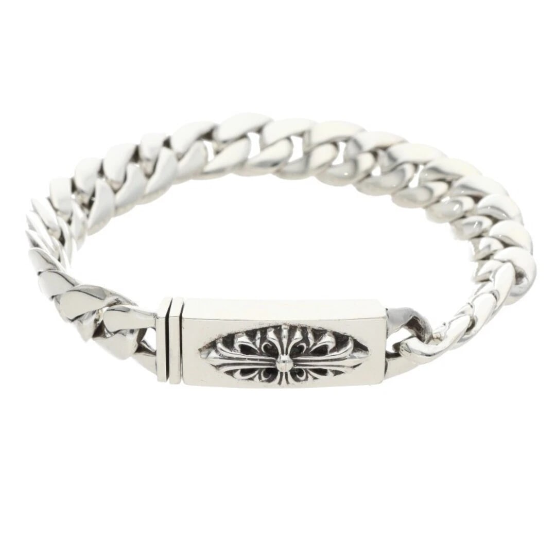 CHROME HEARTS ID BBY FLRL CRS BABY FLORAL CROSS SILVER BRACELET: Chrome Hearts ID BBY FLRL CRS baby Floral Cross Silver Bracelet Brand: Chrome Hearts Type/Style: Others Material: 925 Silver Color: silver Size: wrist 20cm Accessories: None Accessories Notice: When