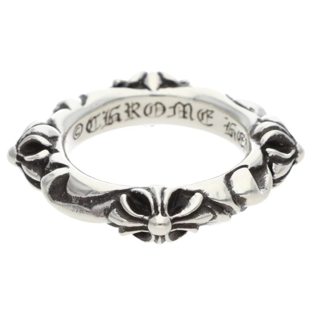 CHROME HEARTS SBT BAND SILVER RING: Chrome Hearts SBT BAND Silver Ring Brand: Chrome Hearts Type/Style: Ring Material: 925 Silver Color: silver Size: US Size 8 Accessories: None Accessories Notice: When purchasing pre-owned goods,