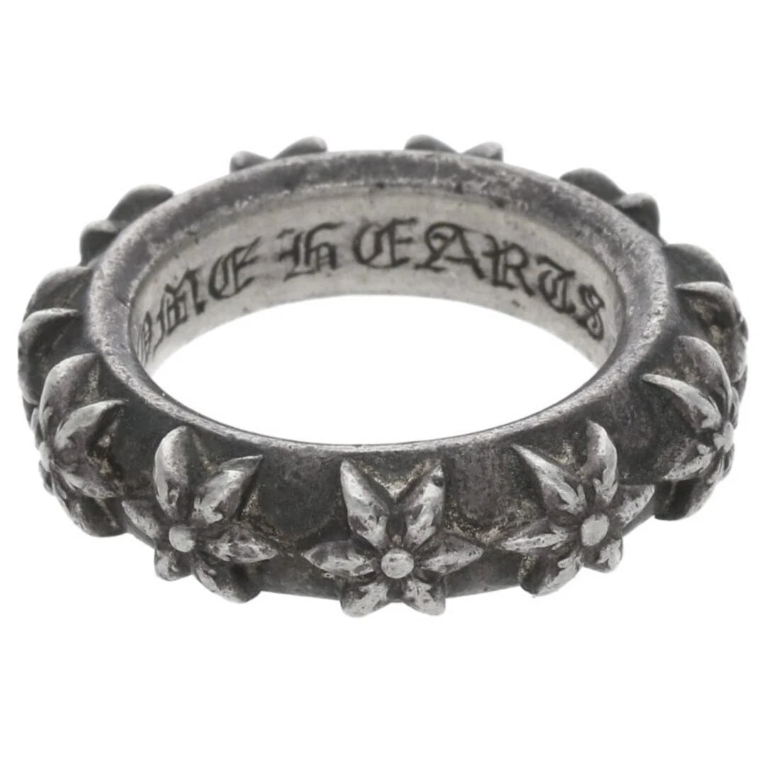 CHROME HEARTS STAR BAND SILVER RING: Chrome Hearts STAR BAND silver Ring Brand: Chrome Hearts Type/Style: Ring Material: 925 Silver Color: silver Size: US Size 12 Accessories: None Accessories Notice: When purchasing pre-owned goods,