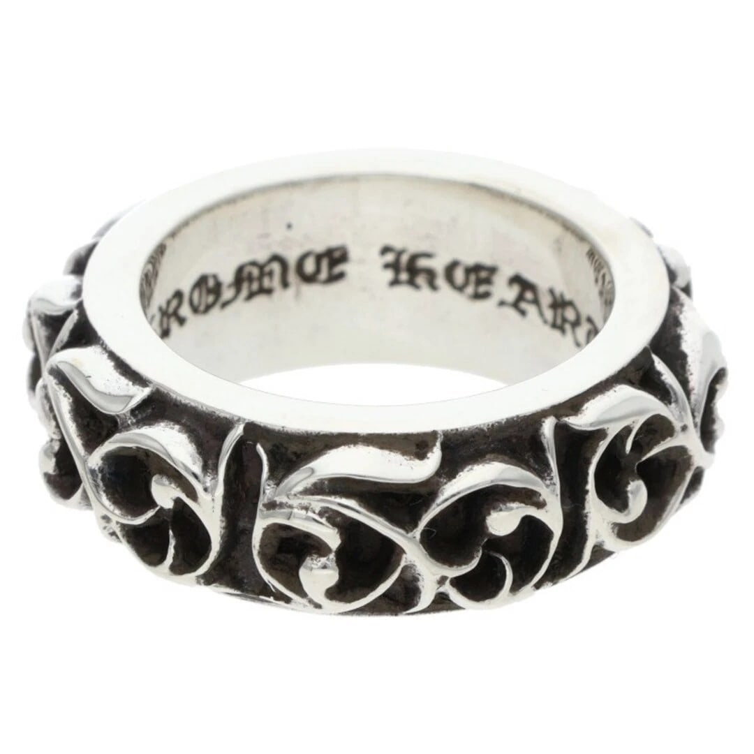 CHROME HEARTS ETRNITY VINE BAND SILVER RING: Chrome Hearts Etrnity Vine Band Silver Ring Brand: Chrome Hearts Type/Style: Ring Material: 925 Silver Color: silver Size: US Size 7.5 Accessories: None Accessories Notice: When purchasing pre-owned