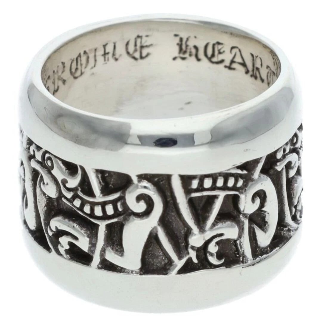 CHROME HEARTS WIDE CELTIC BAND SILVER RING: Chrome Hearts Wide Celtic Band Silver Ring Brand: Chrome Hearts Type/Style: Ring Material: 925 Silver Color: silver Size: US Size 18.5 Accessories: None Accessories Notice: When purchasing pre-owned