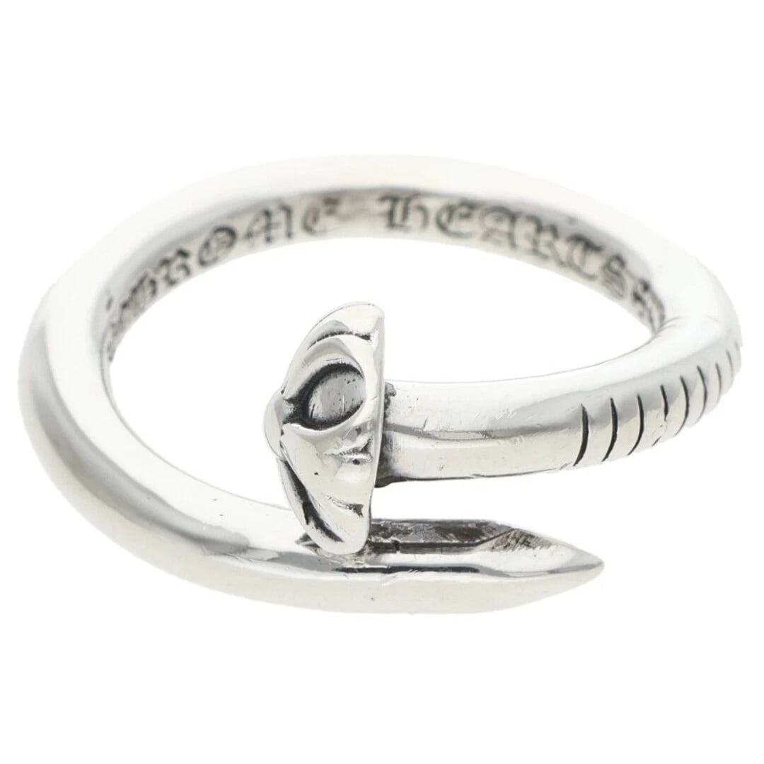 CHROME HEARTS NAIL CRSBALL CROSSBALL SILVER RING: Chrome Hearts NAIL CRSBALL Crossball Silver Ring Brand: Chrome Hearts Type/Style: Ring Material: 925 Silver Color: silver Size: US Size 14 Accessories: None Accessories Notice: When purchasing