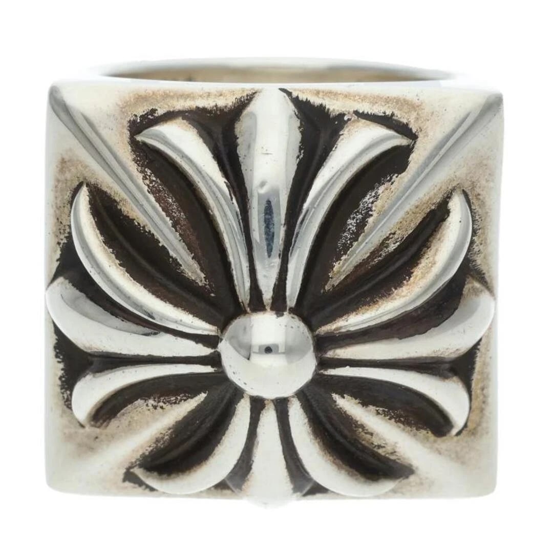 CHROME HEARTS CH PLUS PYRAMID SILVER RING: Chrome Hearts CH Plus Pyramid Silver Ring Brand: Chrome Hearts Type/Style: Ring Material: 925 Silver Color: silver Size: US Size 11 Accessories: None Accessories Notice: When purchasing pr
