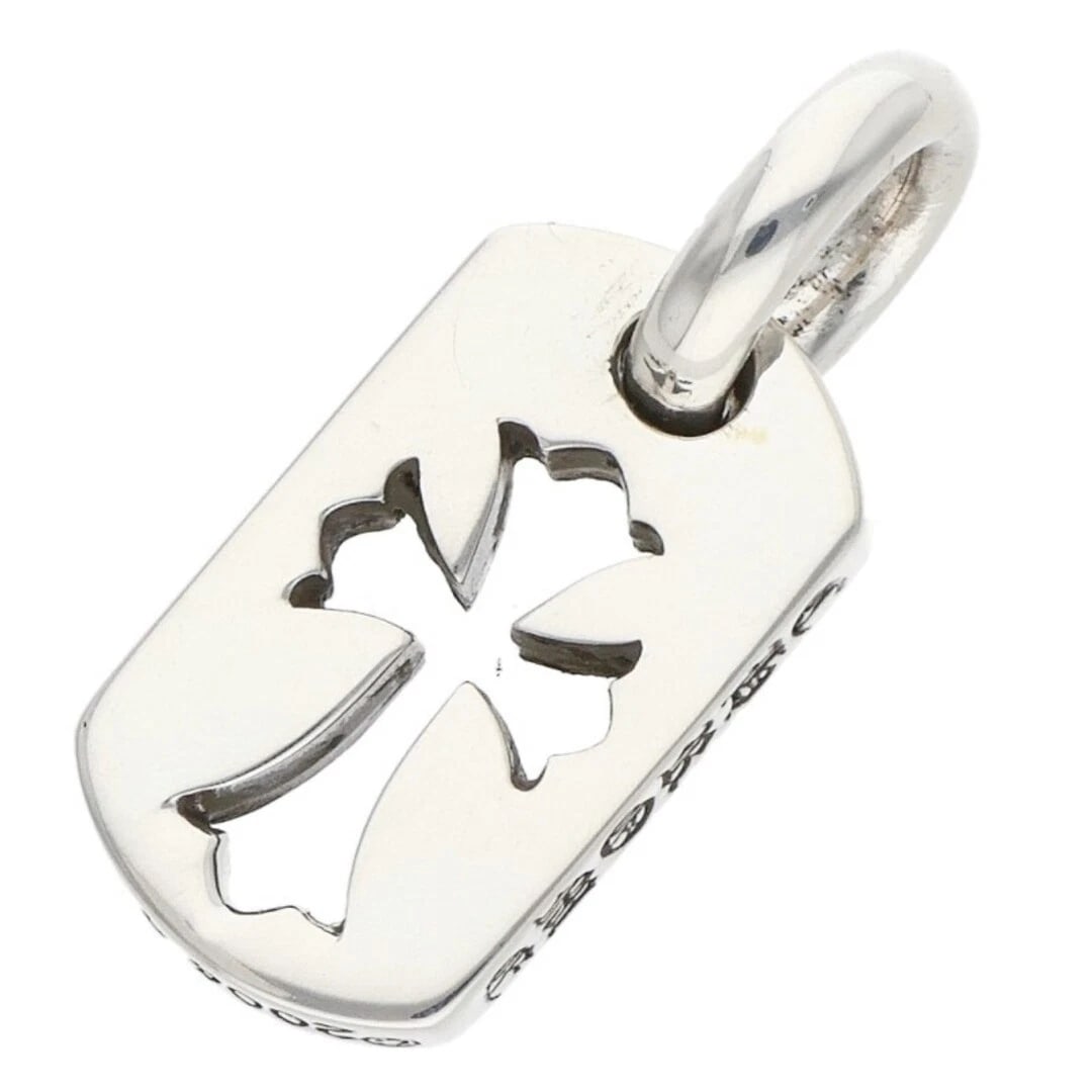 CHROME HEARTS TINY CUT OUT CROSS DOG TAG SILVER NECKLACE TOP: Chrome Hearts tiny Cut out Cross Dog Tag Silver Necklace Top Brand: Chrome Hearts Type/Style: Necklace Material: 925 Silver Color: silver Size: vertical 2.2cm Accessories: None Accessories Notice: