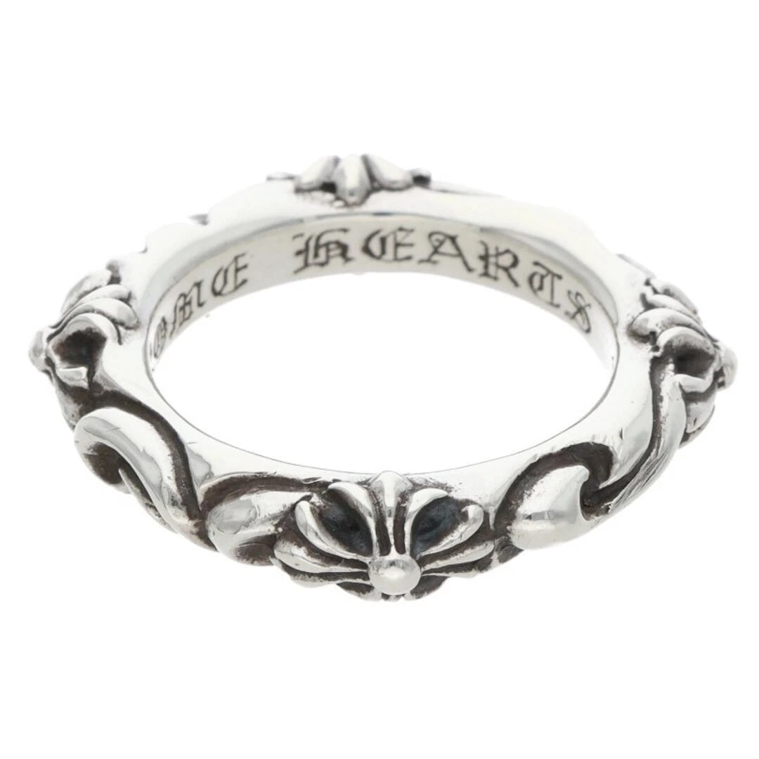 CHROME HEARTS SBT BAND SILVER RING: CHROME HEARTS SBT BAND Silver Ring Brand: Chrome Hearts Type/Style: Ring Material: 925 Silver Color: silver Size: US Size 15.5 Accessories: None Accessories Notice: When purchasing pre-own