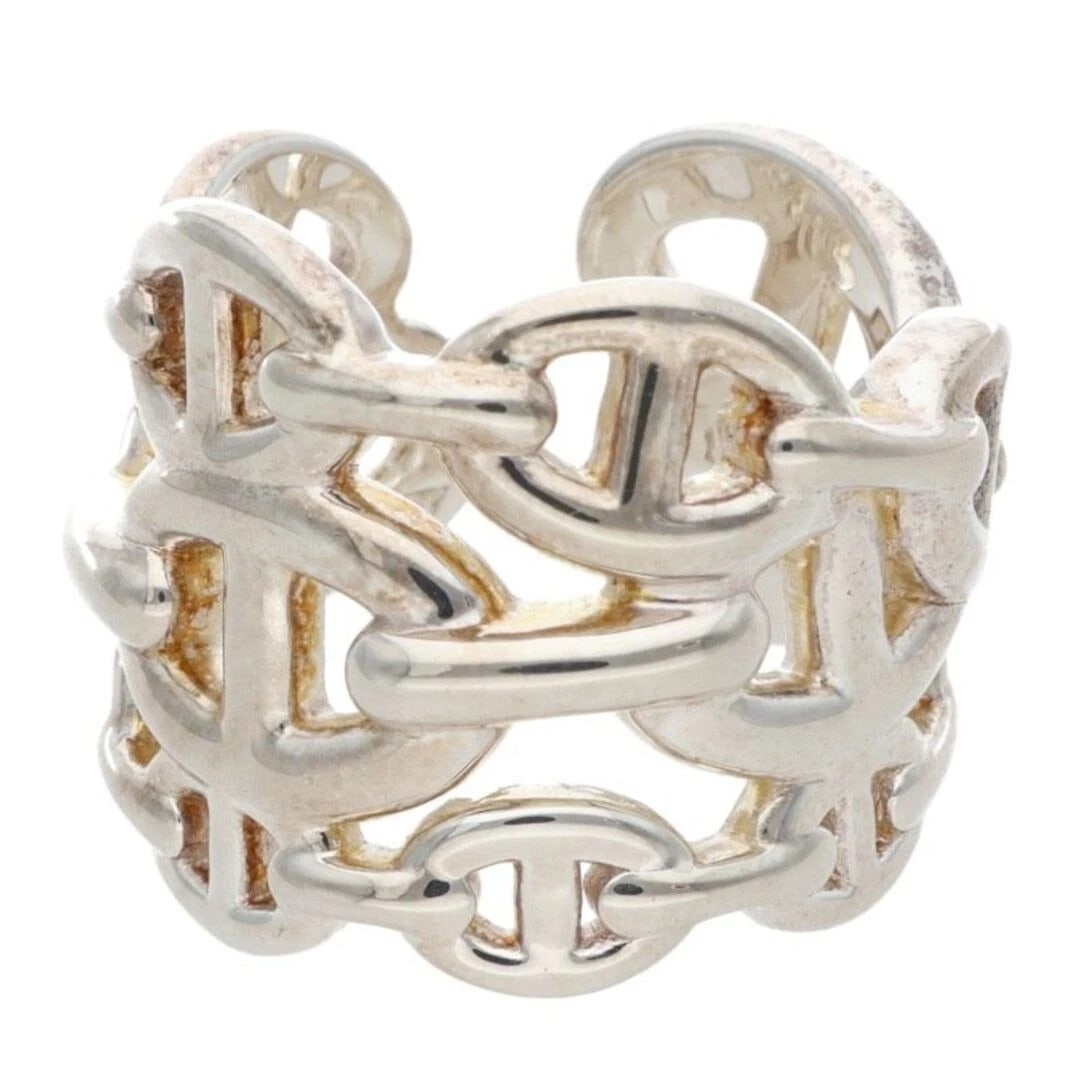 HERMES CHAINE D'ANCRE ENCHAINEE ANCHENE SILVER RING: Hermes Chaine d'Ancre Enchainee Anchene Silver Ring Brand: HERMES Type/Style: Ring Material: 925 Silver Color: silver Size: US Size 11 Accessories: None Accessories Notice: When purchasing pre-owned
