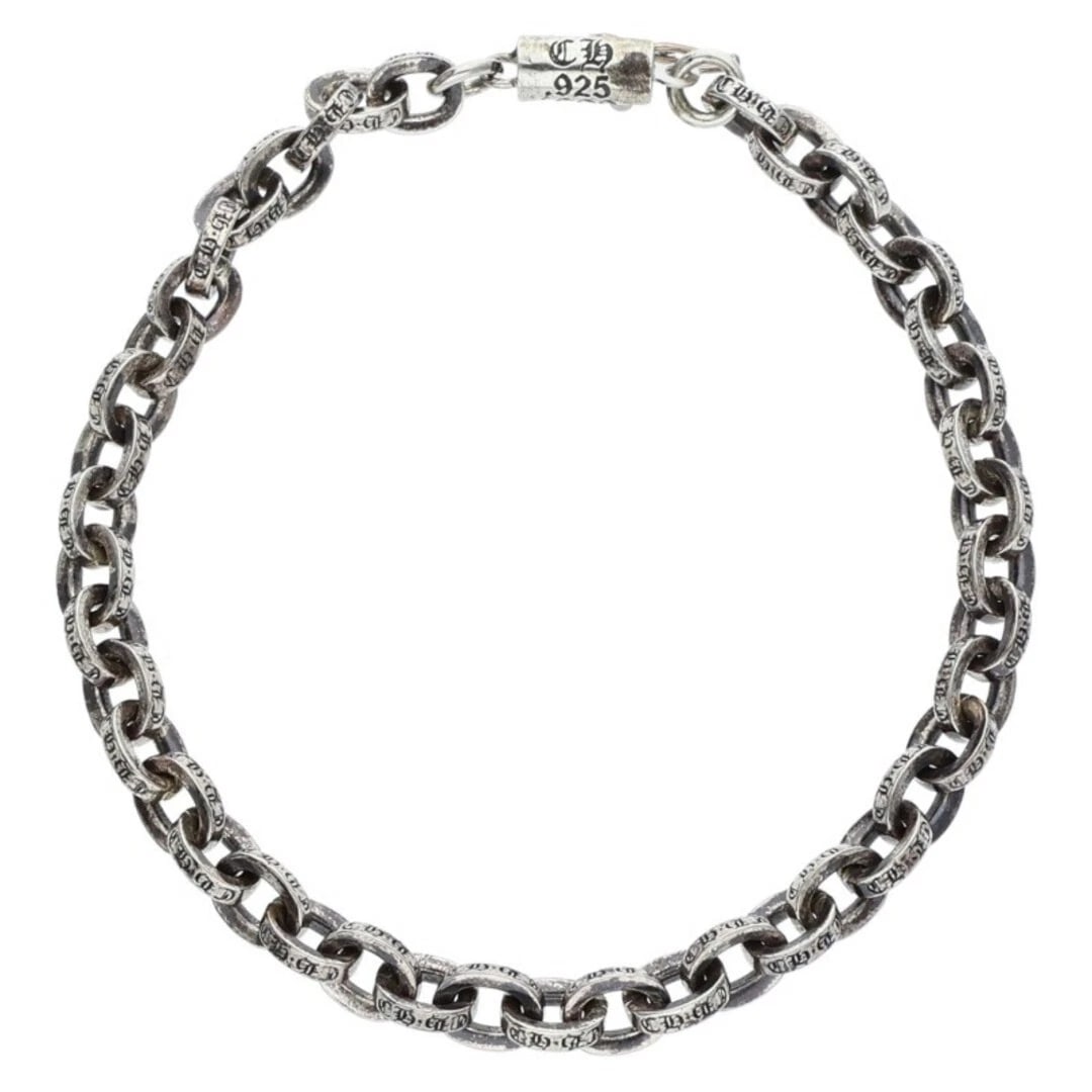 CHROME HEARTS PAPER CHAIN SILVER BRACELET: Chrome Hearts Paper Chain Silver Bracelet Brand: Chrome Hearts Type/Style: Others Material: 925 Silver Color: silver Size: total length 17.5cm Accessories: None Accessories Notice: When purchasing