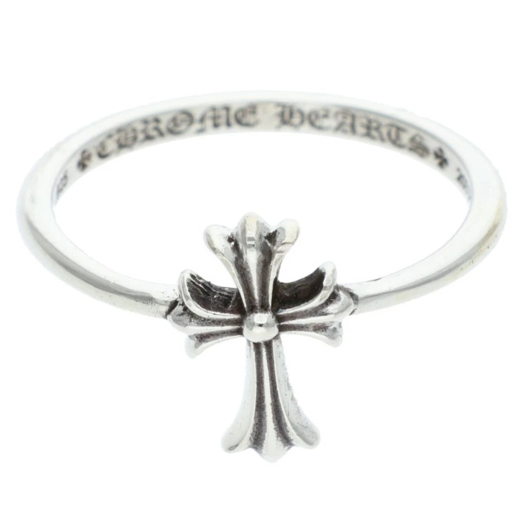 CHROME HEARTS BUBBLGM CH CRS BUBBLE GUM CROSS SILVER RING: Chrome Hearts BUBBLGM CH CRS Bubble Gum Cross Silver Ring Brand: Chrome Hearts Type/Style: Ring Material: 925 Silver Color: silver Size: US Size 14 Accessories: None Accessories Notice: When
