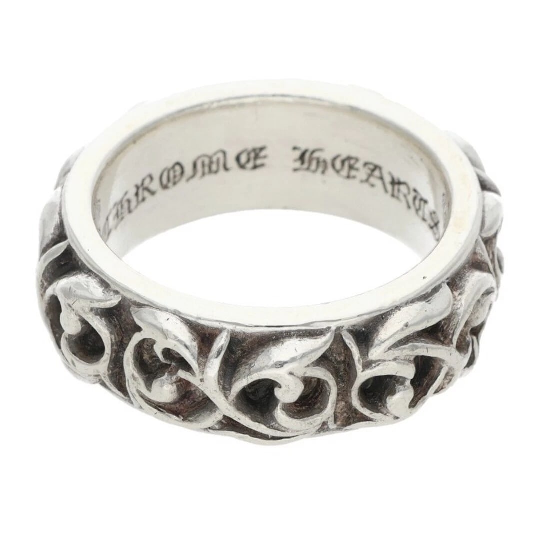 CHROME HEARTS ETRNITY VINE BAND ETERNITY SILVER RING: Chrome Hearts Etrnity Vine Band Eternity Silver Ring Brand: Chrome Hearts Type/Style: Ring Material: 925 Silver Color: silver Size: US Size 22 Accessories: None Accessories Notice: When purchasing