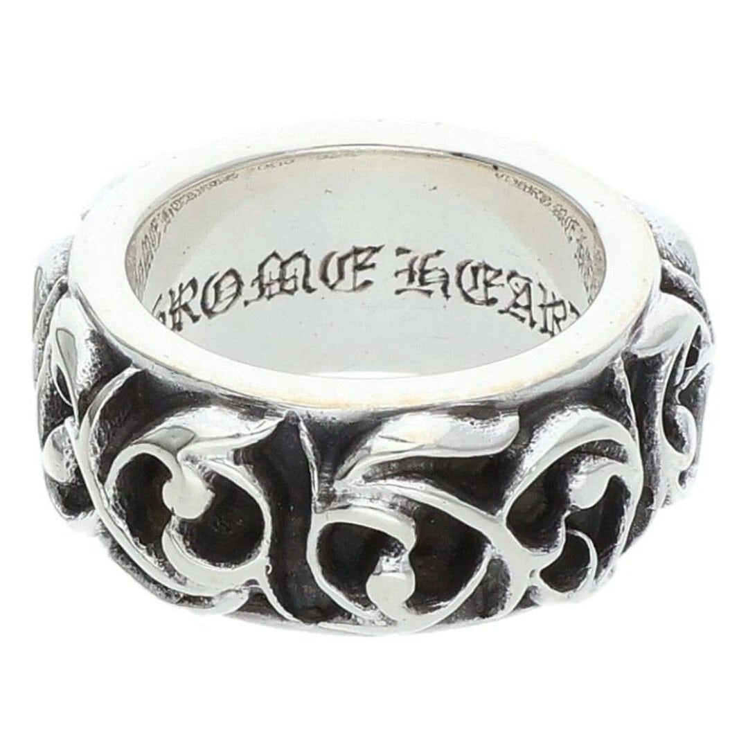 CHROME HEARTS ETRNITY VINE BAND SILVER RING: Chrome Hearts Etrnity Vine Band Silver Ring Brand: Chrome Hearts Type/Style: Ring Material: 925 Silver Color: silver Size: US Size 5 Accessories: None Accessories Notice: When purchasing pre-owned