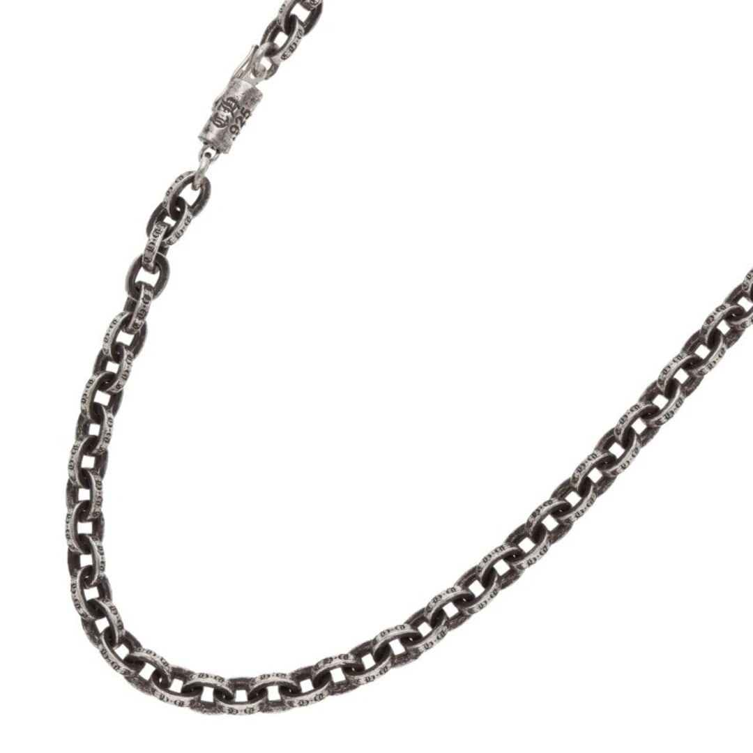 CHROME HEARTS PAPER CHAIN SILVER NECKLACE: Chrome Hearts PAPER CHAIN Silver Necklace Brand: Chrome Hearts Type/Style: Necklace Material: 925 Silver Color: silver Size: total length 50.5cm Accessories: None Accessories Notice: When purchasing