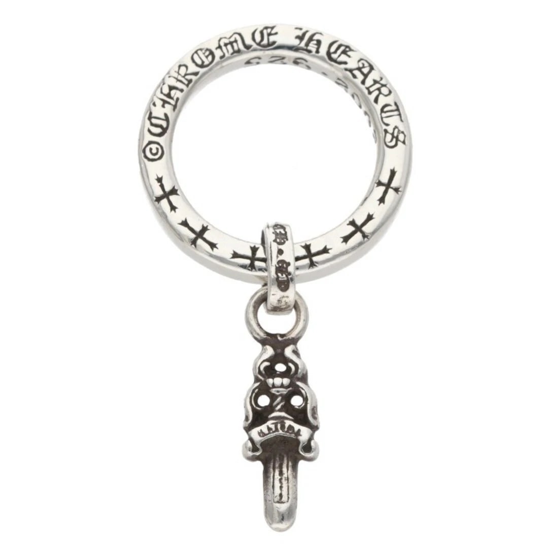 CHROME HEARTS NTFL W DAGGER MOTIF SILVER RING: Chrome Hearts NTFL W Dagger Motif Silver Ring Brand: Chrome Hearts Type/Style: Ring Material: 925 Silver Color: silver Size: US Size 6 Accessories: None Accessories Notice: When purchasing pre-owned