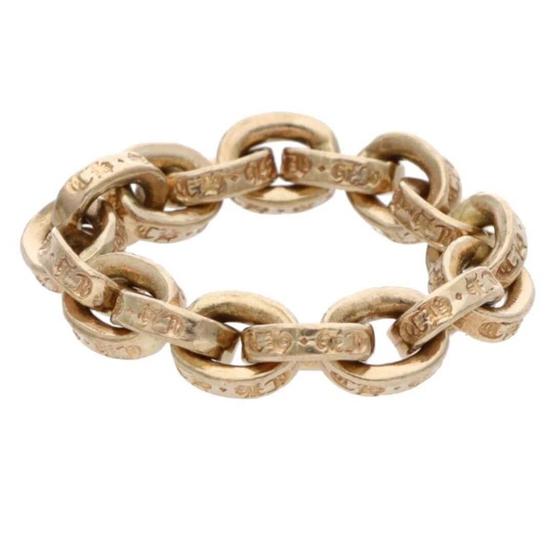 CHROME HEARTS PAPER CHAIN RING: Chrome Hearts Paper Chain Ring Brand: Chrome Hearts Type/Style: Ring Material: 22K Gold Color: Gold Size: US Size 10 Accessories: None Accessories Notice: When purchasing pre-owned goods,