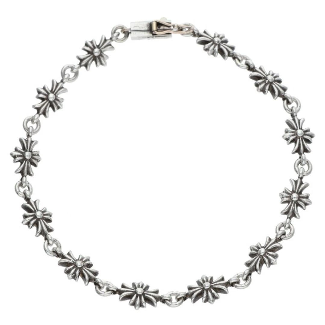 CHROME HEARTS PLS TINY ECH PLUS SILVER BRACELET: Chrome Hearts PLS tiny ECH Plus Silver Bracelet Brand: Chrome Hearts Type/Style: Others Material: 925 Silver Color: silver Size: total length 18cm Accessories: None Accessories Notice: Whe