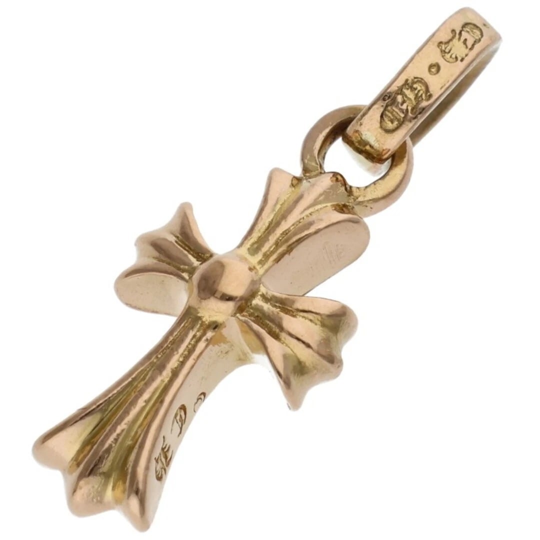 CHROME HEARTS CRS BBYFAT BABY FAT GOLD NECKLACE TOP: Chrome Hearts CRS BBYFAT Baby Fat Gold Necklace Top Brand: Chrome Hearts Type/Style: Necklace Material: 22K Gold Color: Gold Size: vertical 2.4cm Accessories: None Accessories Notice: When