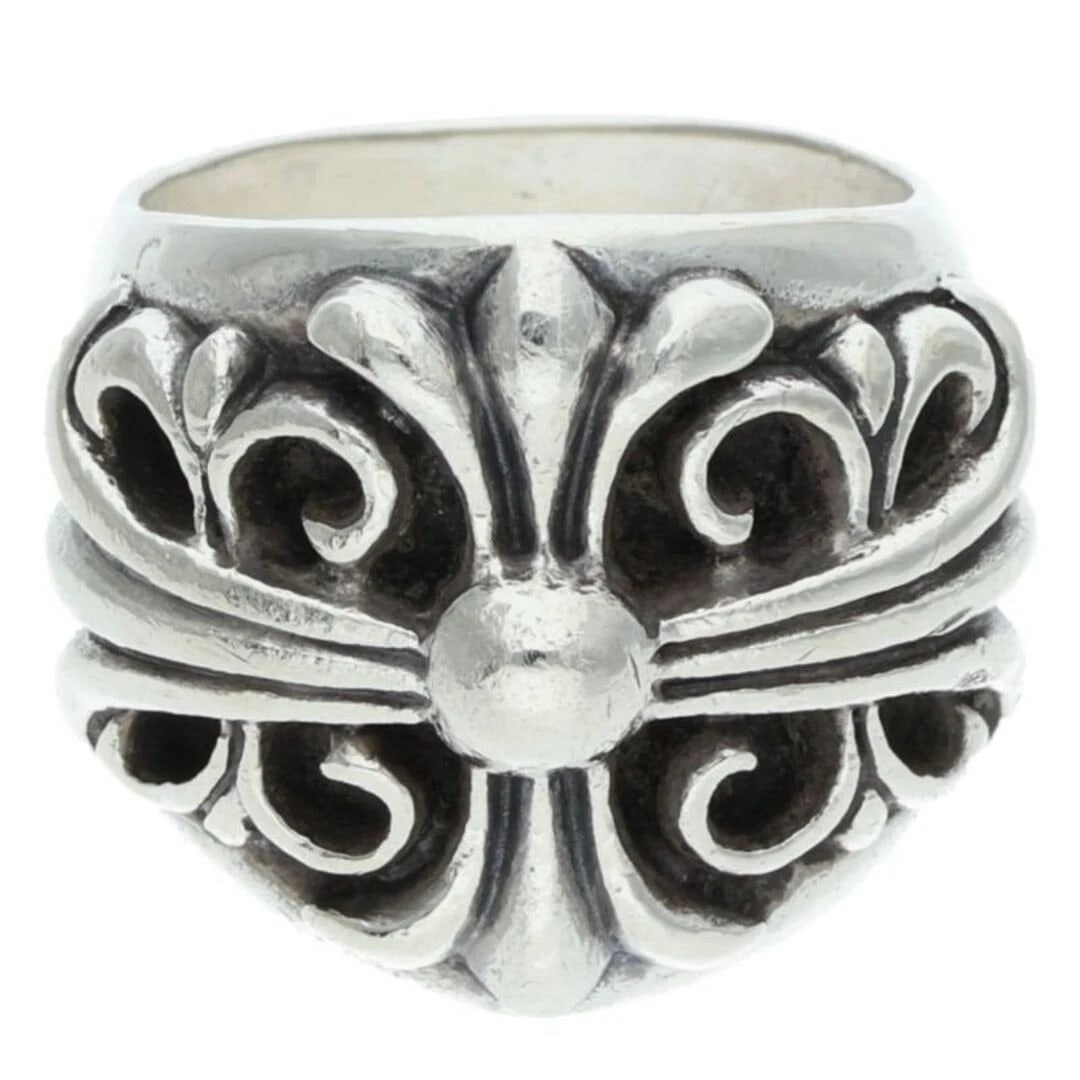 CHROME HEARTS KEEPER SILVER RING MEN'S: Chrome Hearts KEEPER Silver Ring Men's Brand: Chrome Hearts Type/Style: Ring Material: 925 Silver Color: silver Size: US Size 12.5 Accessories: None Accessories Notice: When purchasing pre-owned