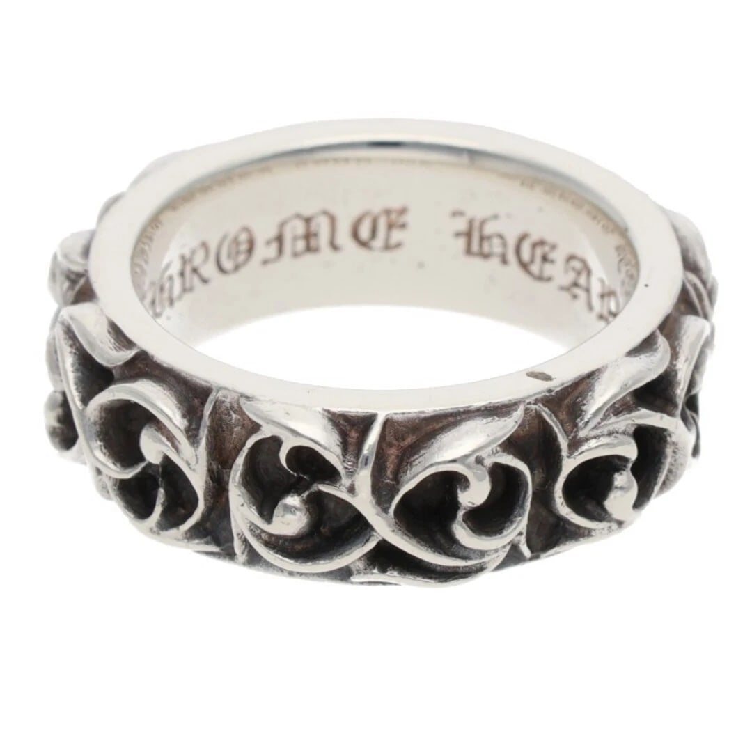 CHROME HEARTS ETRNITY VINE BAND SILVER RING: Chrome Hearts Etrnity Vine Band Silver Ring Brand: Chrome Hearts Type/Style: Ring Material: 925 Silver Color: silver Size: US Size 19 Accessories: None Accessories Notice: When purchasing pre-owned