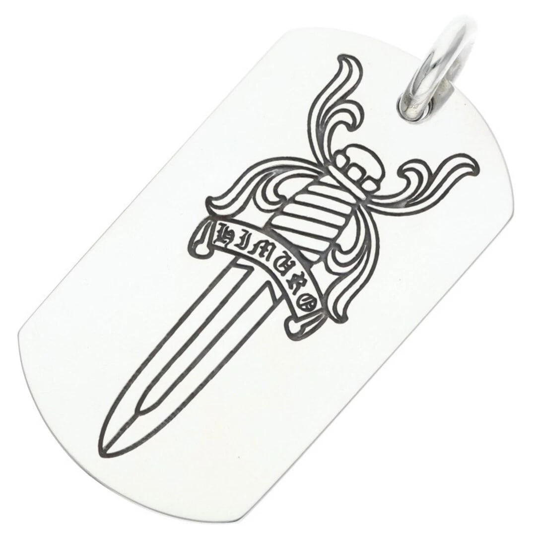 CHROME HEARTS ICE ROOM LARGE DOG TAG DAGGER SILVER NECKLACE TOP: Chrome Hearts Ice Room large Dog Tag Dagger Silver Necklace Top Brand: Chrome Hearts Type/Style: Necklace Material: 925 Silver Color: silver Size: vertical 5.7cm Accessories: None Accessor