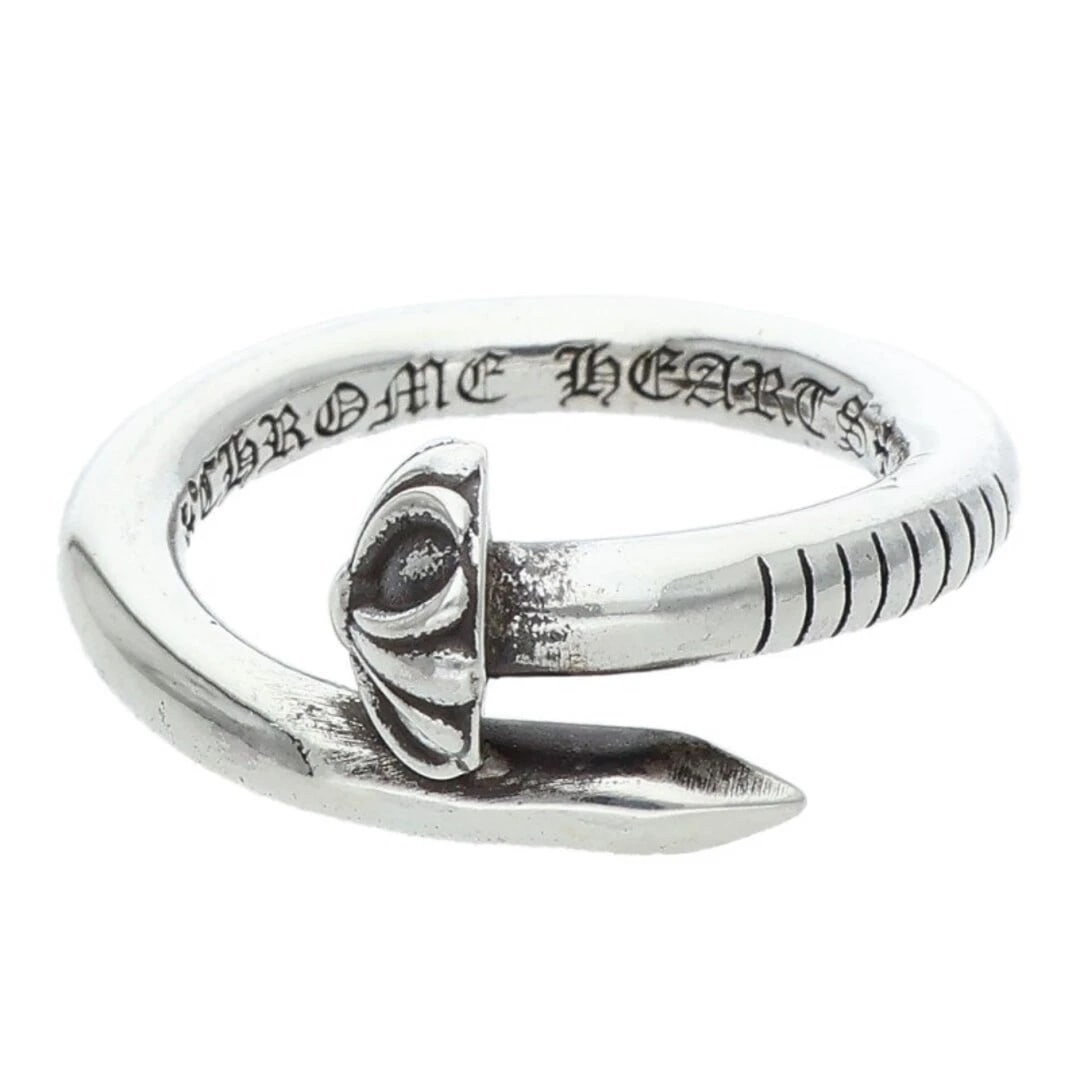 CHROME HEARTS NAIL CRSBALL CROSSBALL SILVER RING: Chrome Hearts NAIL CRSBALL Crossball Silver Ring Brand: Chrome Hearts Type/Style: Ring Material: 925 Silver Color: silver Size: US Size 14 Accessories: None Accessories Notice: When purcha