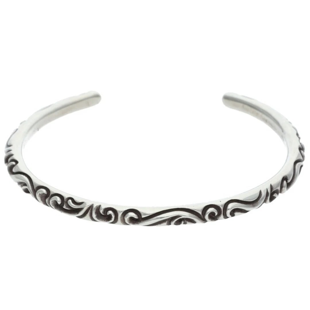 CHROME HEARTS BANGLE SCROLL BAND SILVER: Chrome Hearts BANGLE Scroll Band Silver Brand: Chrome Hearts Type/Style: BANGLE Material: 925 Silver Color: silver Size: total length 16cm Accessories: None Accessories Notice: When purcha