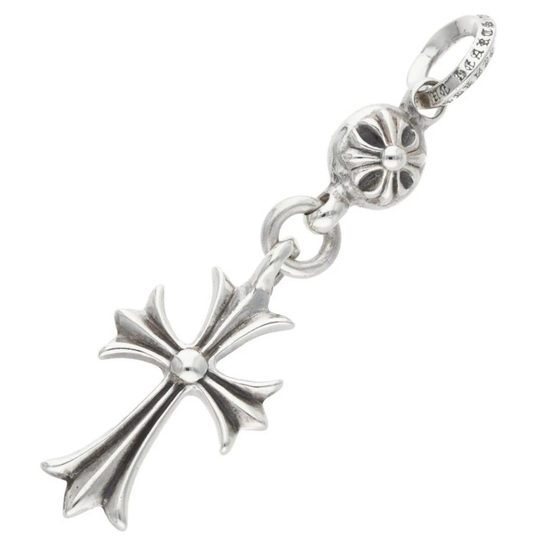 CHROME HEARTS CROSS CHARM SILVER NECKLACE TOP: Chrome Hearts Cross Charm Silver Necklace Top Brand: Chrome Hearts Type/Style: Necklace Material: 925 Silver Color: silver Size: vertical 5.8cm Accessories: None Accessories Notice: When p