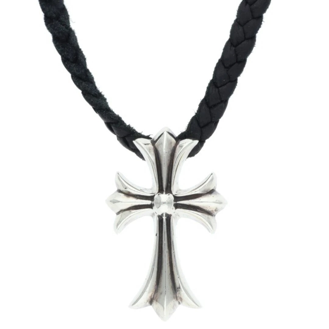 CHROME HEARTS SMALL CROSS BOLO TIP W SILVER NECKLACE: Chrome Hearts Small Cross Bolo Tip W Silver Necklace Brand: Chrome Hearts Type/Style: Necklace Material: 925 Silver Color: silver Size: length 84.5cm Accessories: None Accessories Notice: