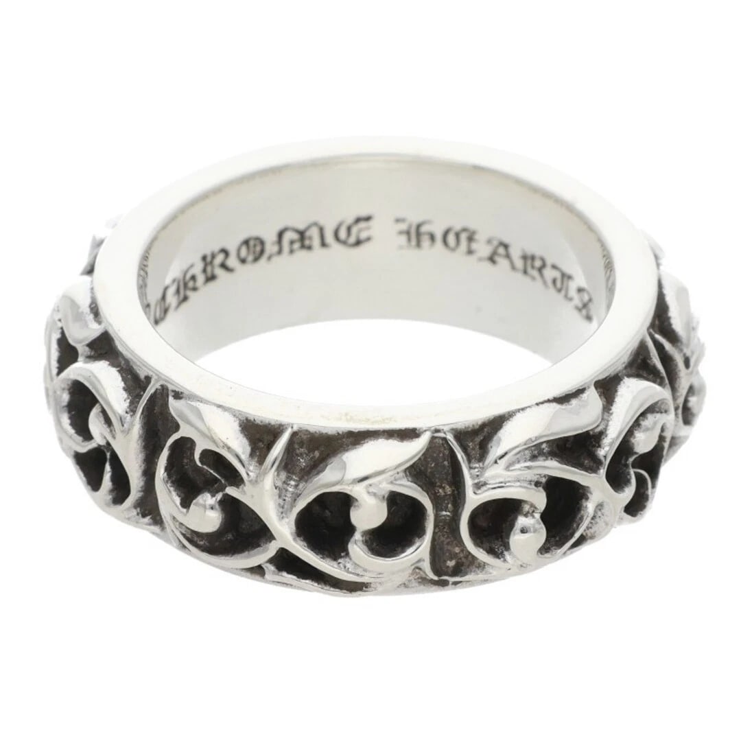 CHROME HEARTS ETRNITY VINE BAND SILVER RING: Chrome Hearts Etrnity Vine Band Silver Ring Brand: Chrome Hearts Type/Style: Ring Material: 925 Silver Color: silver Size: US Size 18 Accessories: None Accessories Notice: When purchasing