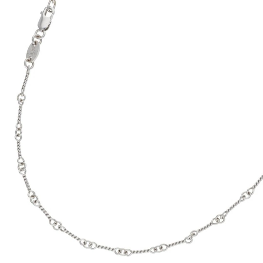 CHROME HEARTS 18KWG NECKCHAIN TWIST CHAIN: Chrome Hearts 18kWG NECKCHAIN Twist Chain Brand: Chrome Hearts Type/Style: Necklace Material: 925 Silver Color: silver Size: total length 45.5cm Accessories: None Accessories Notice: When