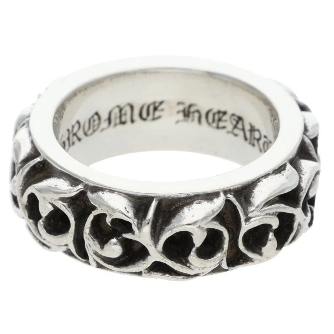 CHROME HEARTS ETRNITY VINE BAND SILVER RING MENS: Chrome Hearts Etrnity Vine Band Silver Ring Mens Brand: Chrome Hearts Type/Style: Ring Material: 925 Silver Color: silver Size: US Size 9 Accessories: None Accessories Notice: When purchas