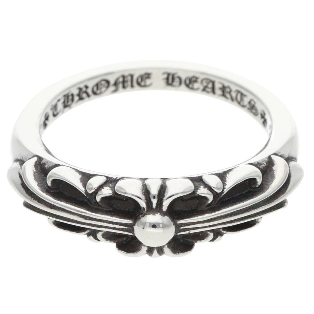 CHROME HEARTS BABY CLASSIC FLORAL CROSS SILVER RING: Chrome Hearts BABY Classic Floral Cross Silver Ring Brand: Chrome Hearts Type/Style: Ring Material: 925 Silver Color: silver Size: US Size 14.5 Accessories: None Accessories Notice: When p
