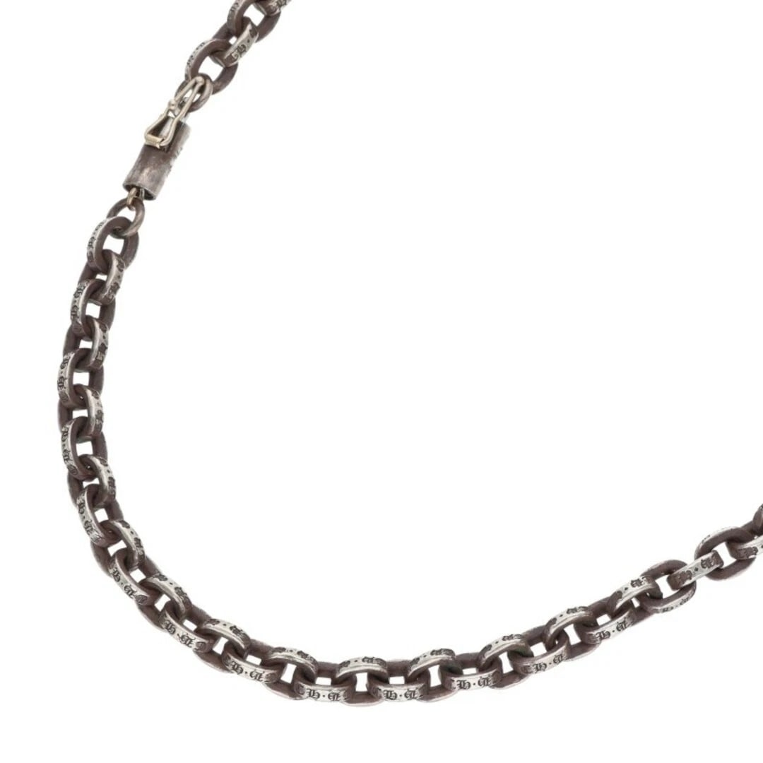 CHROME HEARTS PAPER CHAIN SILVER NECKLACE: Chrome Hearts PAPER CHAIN Silver Necklace Brand: Chrome Hearts Type/Style: Necklace Material: 925 Silver Color: silver Size: total length 46.5cm Accessories: None Accessories Notice: When purchasing