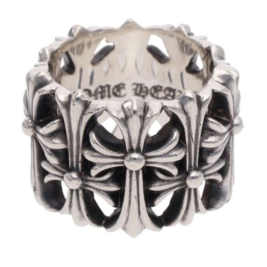 CHROME HEARTS CEMETERY SEMETERY CROSS SILVER RING: Chrome Hearts CEMETERY semetery Cross Silver Ring Brand: Chrome Hearts Type/Style: Ring Material: 925 Silver Color: silver Size: US Size 18.5 Accessories: None Accessories Notice: When pur