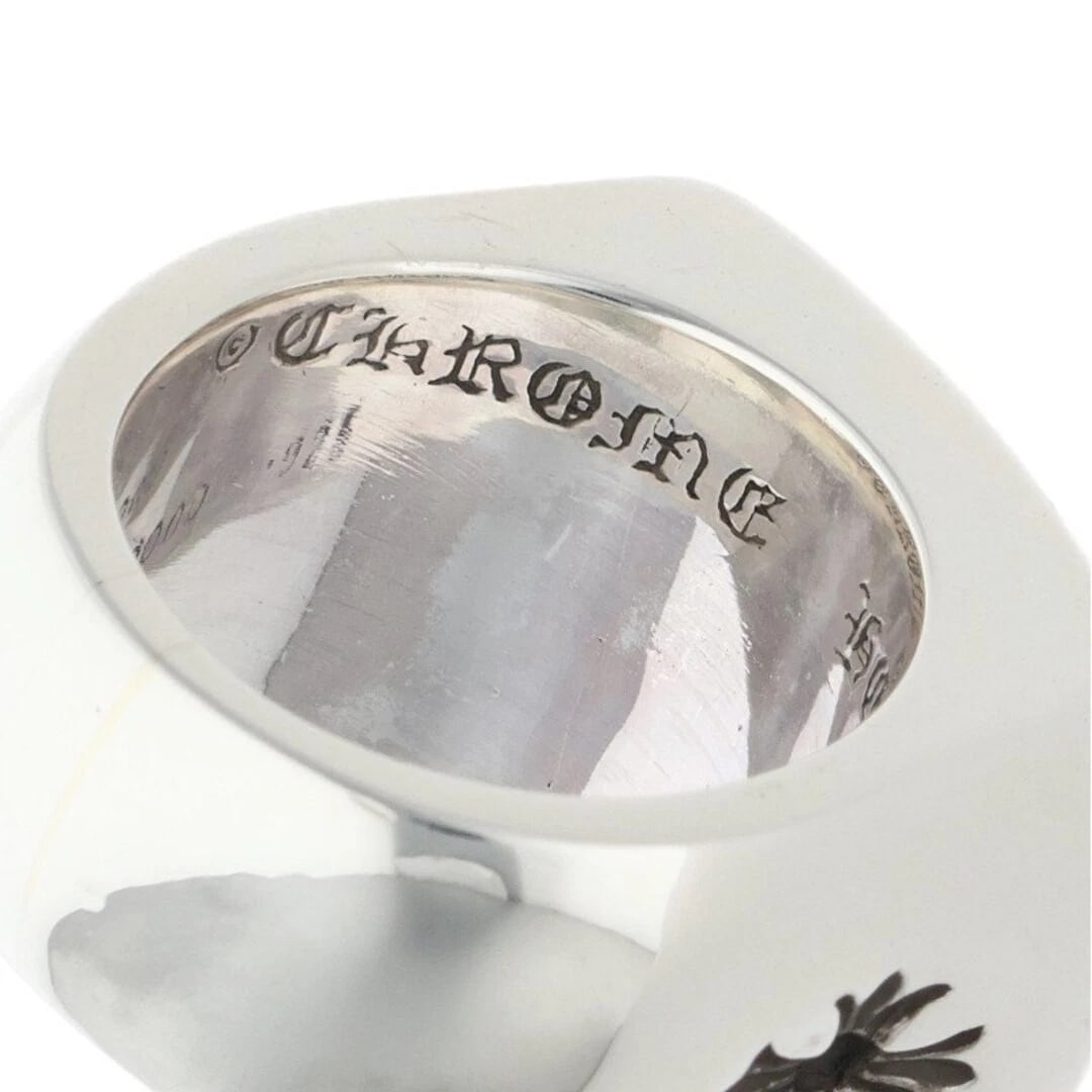 CHROME HEARTS BIG PLAIN BIC SILVER RING - 2