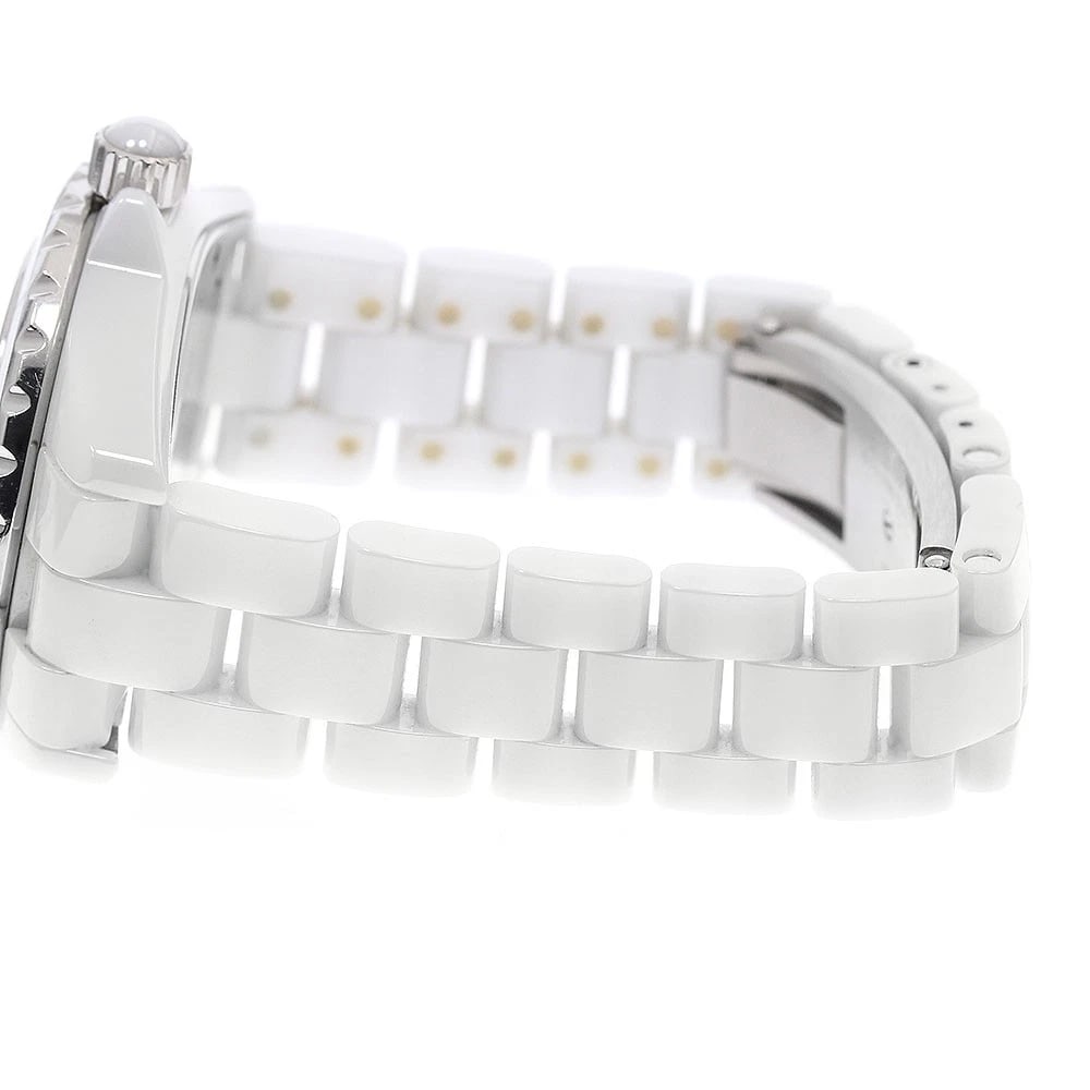 CHANEL J12 WHITE CERAMIC DATE WHITE DIAL QUARTZ WATCH - 3