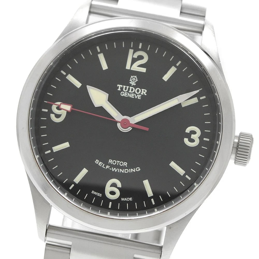 TUDOR HERITAGE RANGER BLACK DIAL AUTOMATIC WATCH: TUDOR Heritage Ranger black Dial Automatic Watch Brand: TUDOR Type/Style: Wristwatch Material: Band Material Stainless Steel, Case Material Stainless Steel Color: Band Color Silver, Case Color