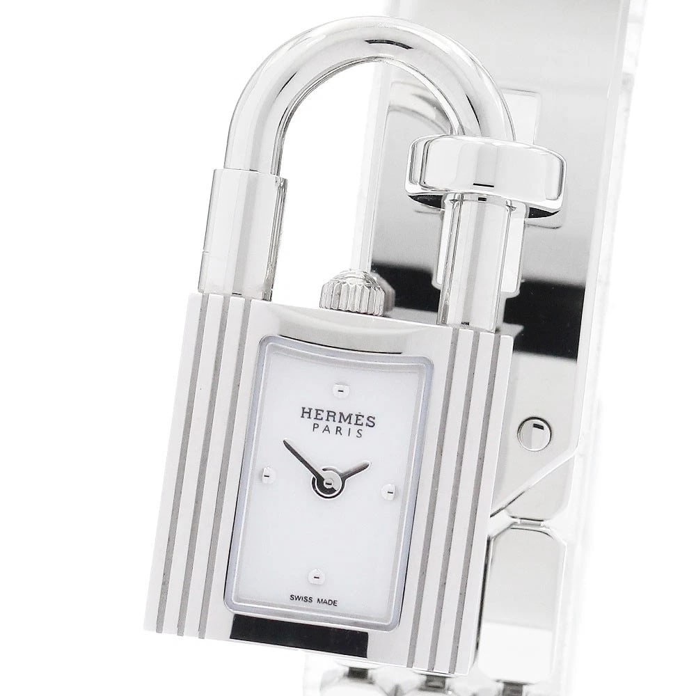 HERMES KELLY WATCH STAINLESS STEEL WHITE DIAL QUARTZ WATCH: HERMES Kelly watch stainless steel white Dial Quartz Watch Brand: HERMES Type/Style: Wristwatch Material: Band Material Stainless Steel, Case Material Stainless Steel Color: Band Color Silver, Case
