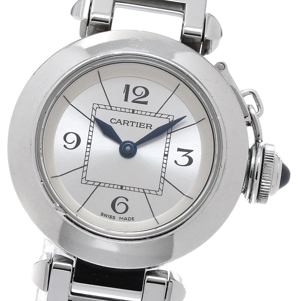 CARTIER MISPACHA SILVER DIAL QUARTZ WATCH: CARTIER Mispacha Silver Dial Quartz Watch Brand: CARTIER Type/Style: Wristwatch Material: Band Material Stainless Steel, Case Material Stainless Steel Color: Band Color Silver, Case Color Silver, Dial