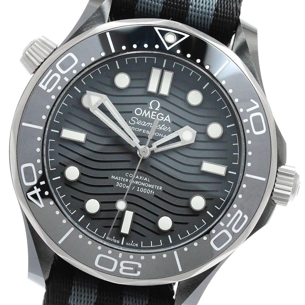 OMEGA SEAMASTER DIVER AUTOMATIC WATCH: OMEGA Seamaster Diver Automatic Watch Brand: OMEGA Type/Style: Wristwatch Material: Band Material Nylon, Case Material Stainless Steel Color: Band Color Black Grey, Case Color Black / Silver, Dial Col