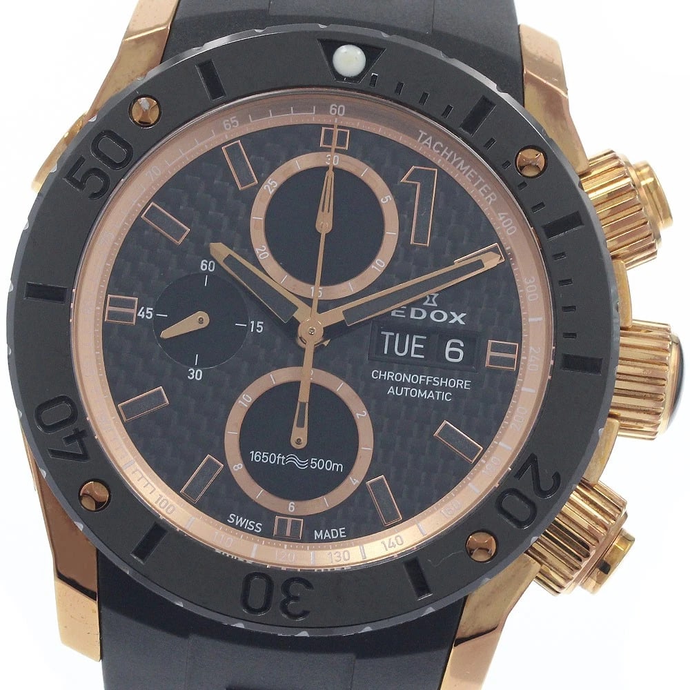 EDOX CLASS ONE CHRONO DAY DATE BLACK DIAL AUTOMATIC WATCH: EDOX Class One Chrono Day date black Dial Automatic Watch Brand: EDOX Type/Style: Wristwatch Material: Band Material rubber, Case Material Stainless Steel/Ceramic/Gold Plated Color: Band Color black, 