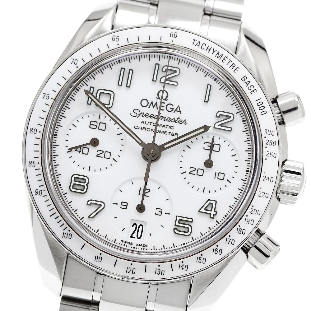 OMEGA SPEEDMASTERDATE CHRONOGRAPH AUTOMATIC WATCH: OMEGA SpeedmasterDate Chronograph Automatic Watch Brand: OMEGA Type/Style: Wristwatch Material: Band Material Stainless Steel, Case Material Stainless Steel Color: Band Color Silver, Case Color
