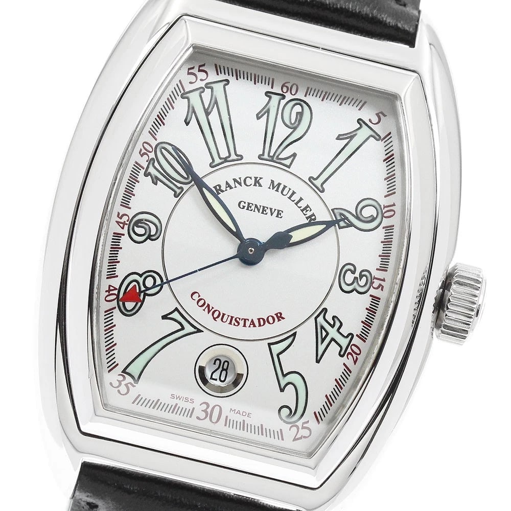 FRANCK MULLER CONQUISTADOR DATE SILVER DIAL AUTOMATIC WATCH (1 of 4)