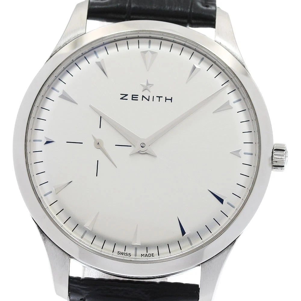 ZENITH ELITE ULTRATHIN SMALL SECONDS AUTOMATIC WATCH: ZENITH Elite Ultrathin Small seconds Automatic Watch Brand: ZENITH Type/Style: Wristwatch Material: Band Material leather, Case Material Stainless Steel Color: Band Color black, Case Color Silver, Dia