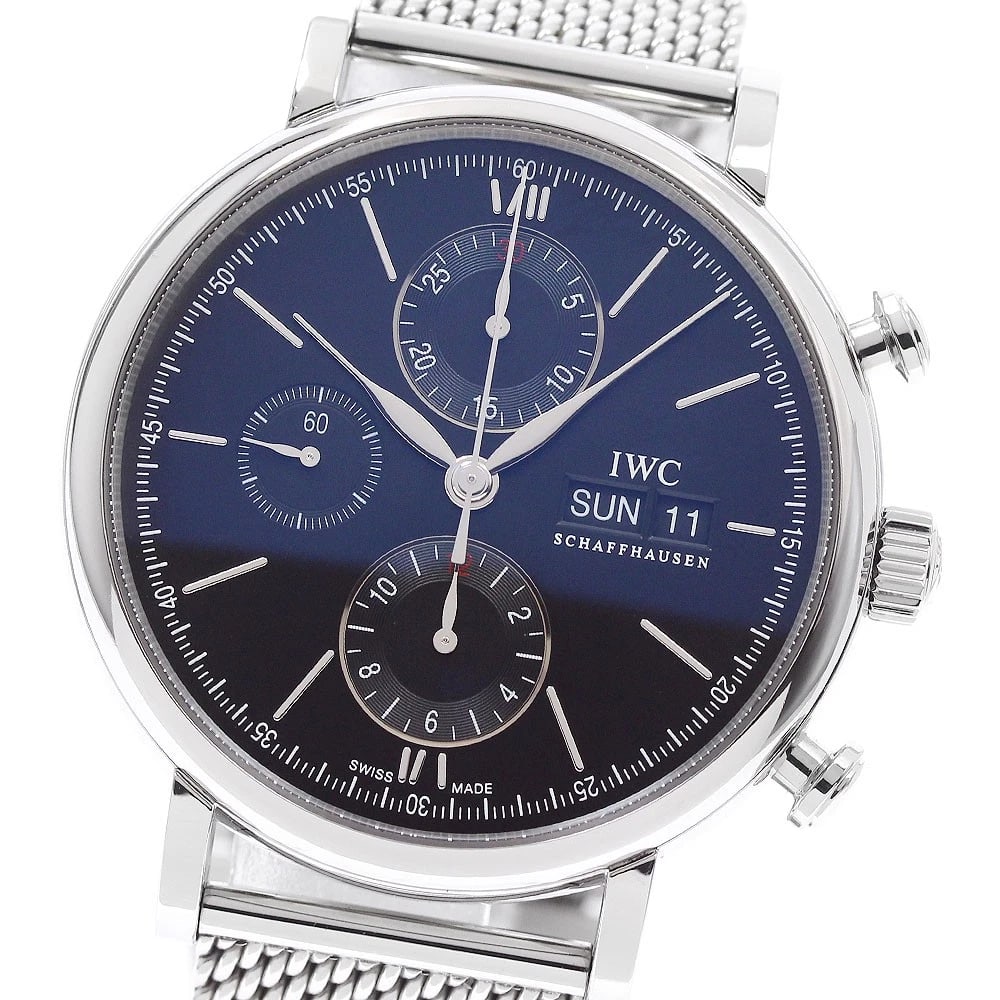 IWC SCHAFFHAUSEN PORT FINO CHRONOGRAPH AUTOMATIC WATCH: IWC SCHAFFHAUSEN Port Fino Chronograph Automatic Watch Brand: IWC SCHAFFHAUSEN Type/Style: Wristwatch Material: Band Material Stainless Steel, Case Material Stainless Steel Color: Band Color Silver, C