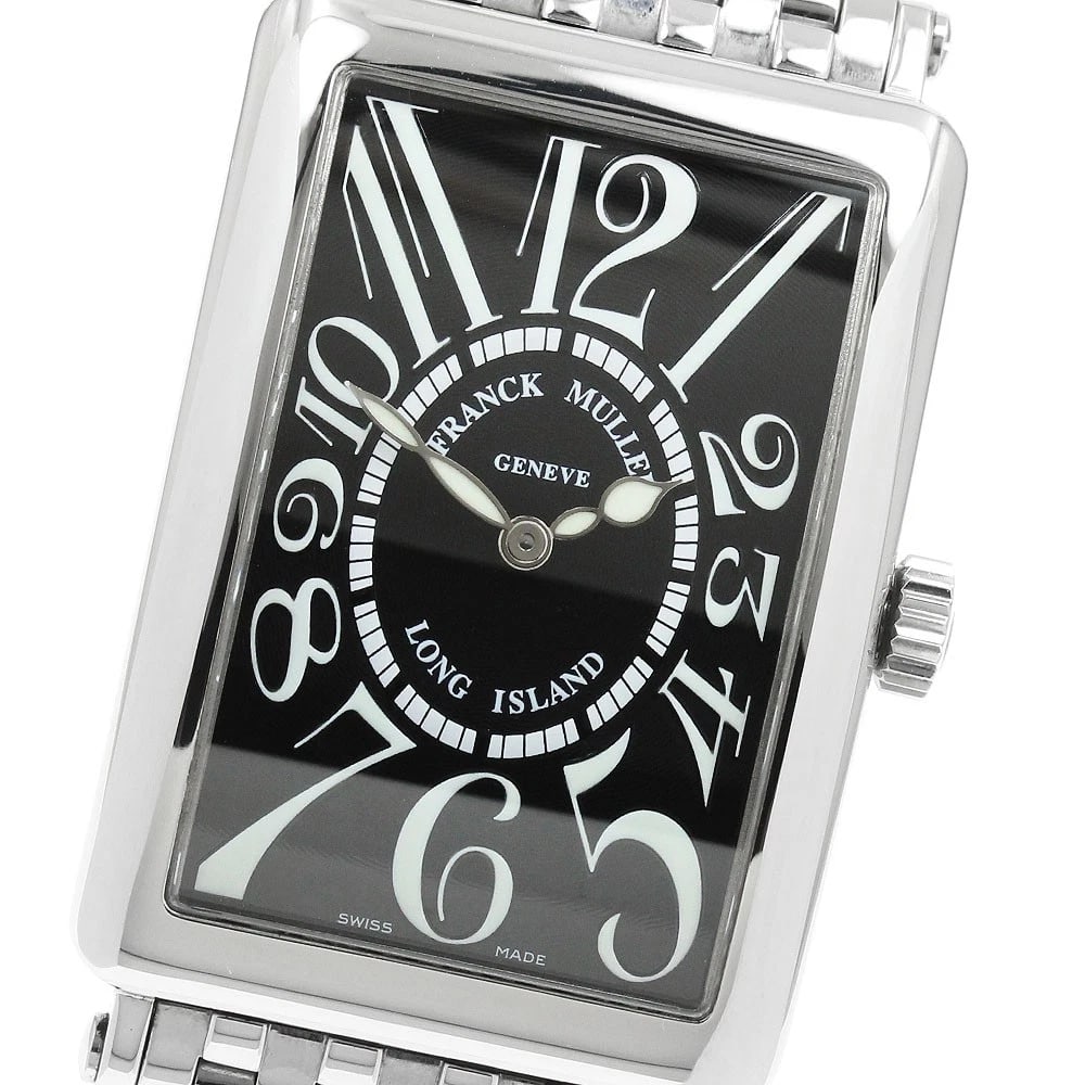FRANCK MULLER LONG ISLAND BLACK DIAL QUARTZ WATCH: FRANCK MULLER Long Island black Dial Quartz Watch Brand: FRANCK MULLER Type/Style: Wristwatch Material: Band Material Stainless Steel, Case Material Stainless Steel Color: Band Color Silver, Case Colo
