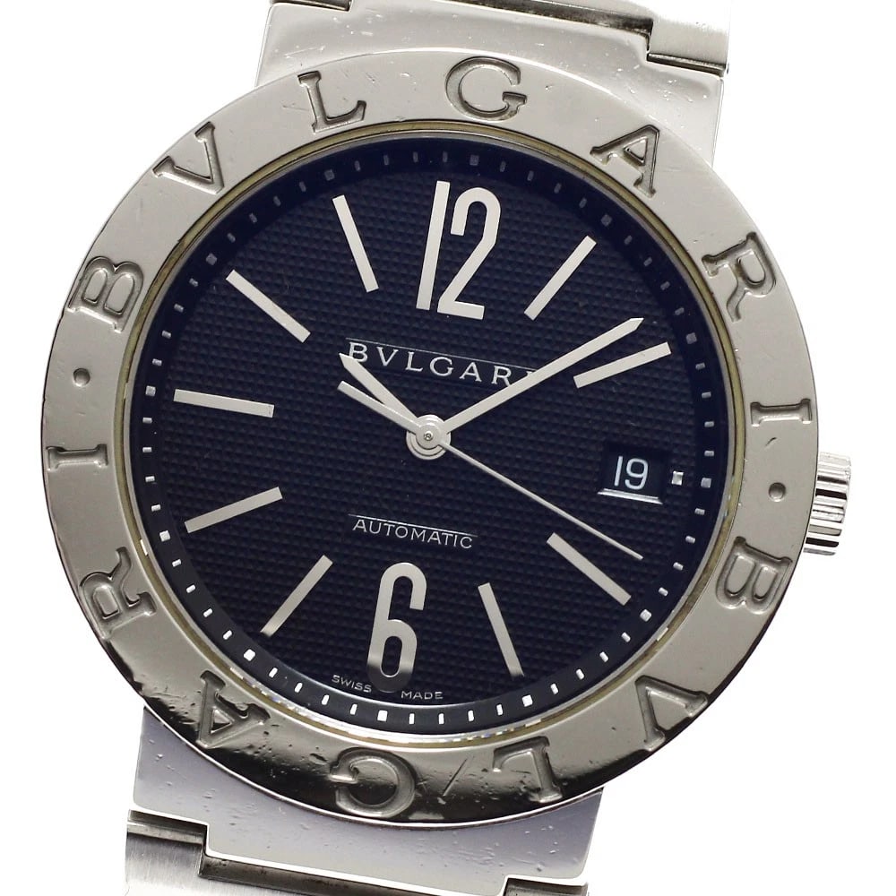 BVLGARI DATE BLACK DIAL AUTOMATIC WATCH: BVLGARI Date black Dial Automatic Watch Brand: BVLGARI Type/Style: Wristwatch Material: Band Material Stainless Steel, Case Material Stainless Steel Color: Band Color Silver, Case Color Silver, Dial