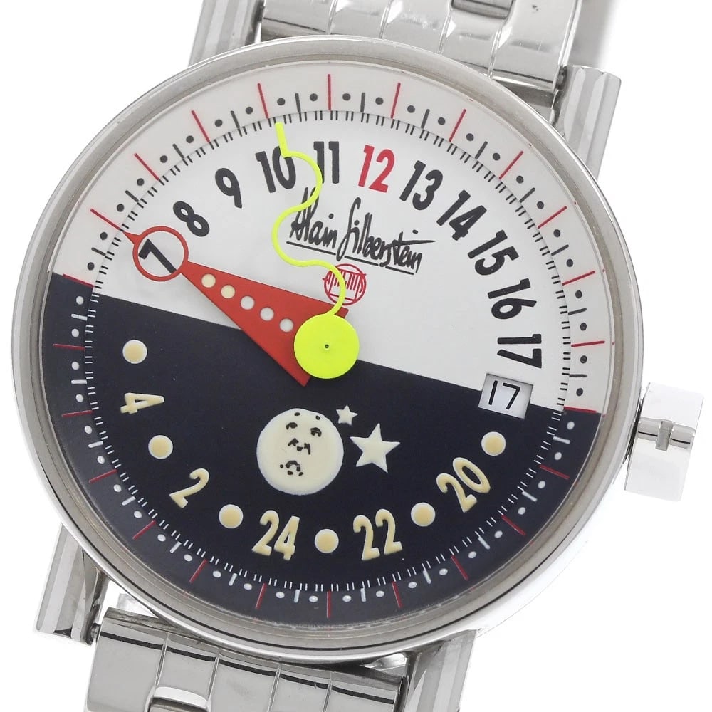 ALAIN SILBERSTEIN WORLD LIMITED AUTOMATIC WATCH: Alain Silberstein world limited Automatic Watch Brand: Alain Silberstein Type/Style: Wristwatch Material: Band Material Stainless Steel, Case Material Stainless Steel Color: Band Color Silver, Case