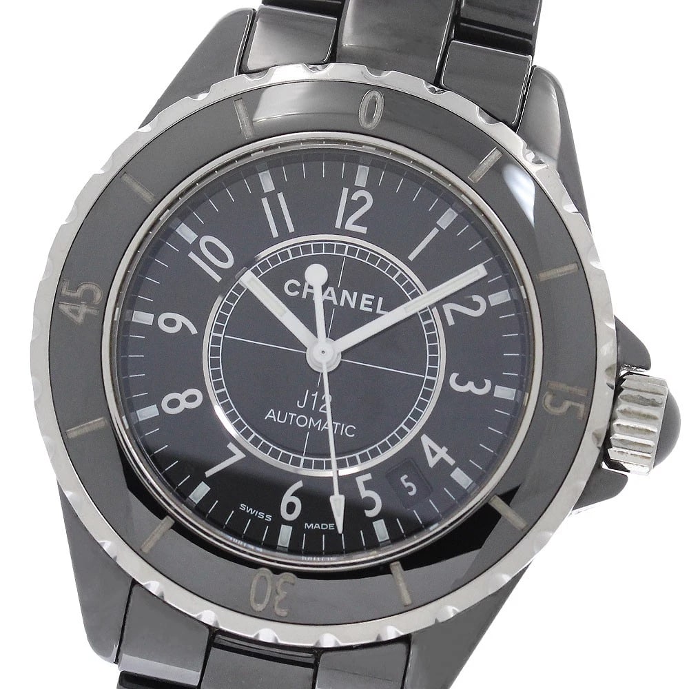 CHANEL J12 BLACK CERAMIC DATE BLACK DIAL AUTOMATIC WATCH: CHANEL J12 Black Ceramic Date black Dial Automatic Watch Brand: CHANEL Type/Style: Wristwatch Material: Band Material Ceramic / Stainless Steel, Case Material Ceramic / Stainless Steel Color: Band