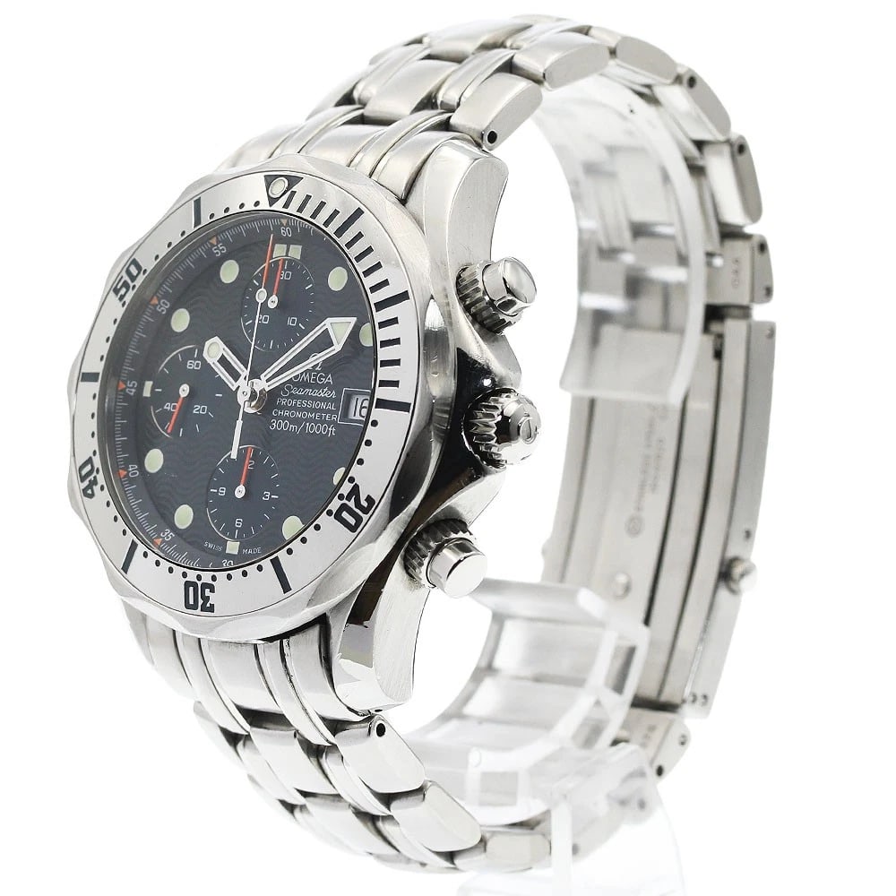 OMEGA SEAMASTER CHRONOGRAPH NAVY DIAL AUTOMATIC WATCH - 2
