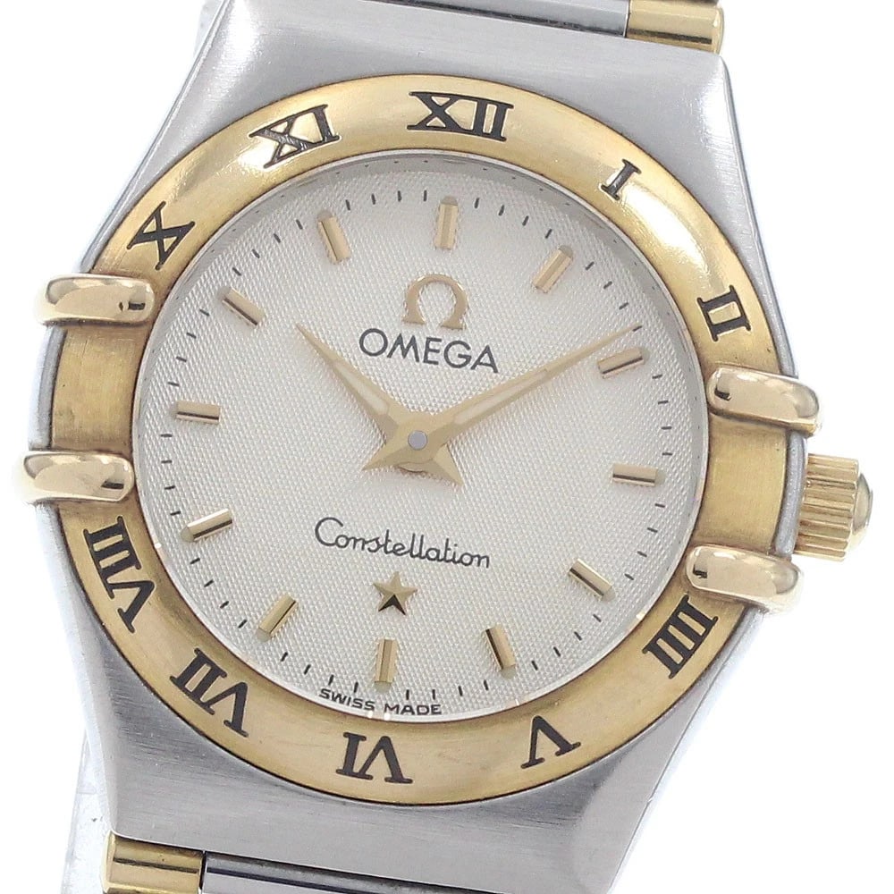 OMEGA CONSTELLATION HARF BAR WHITE DIAL QUARTZ WATCH: OMEGA Constellation Harf bar White Dial Quartz Watch Brand: OMEGA Type/Style: Wristwatch Material: Band Material Stainless Steel/YG, Case Material Stainless Steel/YG Color: Band Color Silver / Gold,